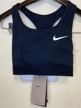 Nike Black Racerback Sports Bra with White Swoosh